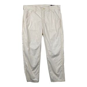 VINCE Cream Off White Flat Front High Rise Ankle Chinos Multiple Pockets Size 28